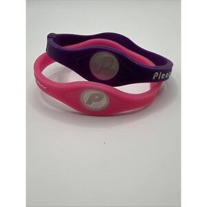 2 Placebo Silicone The Power Of Belief Hologram Wristbands Pink Purple Athletic
